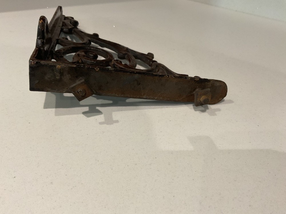 Antique Original Brown Enamelled Cast Iron Brackets