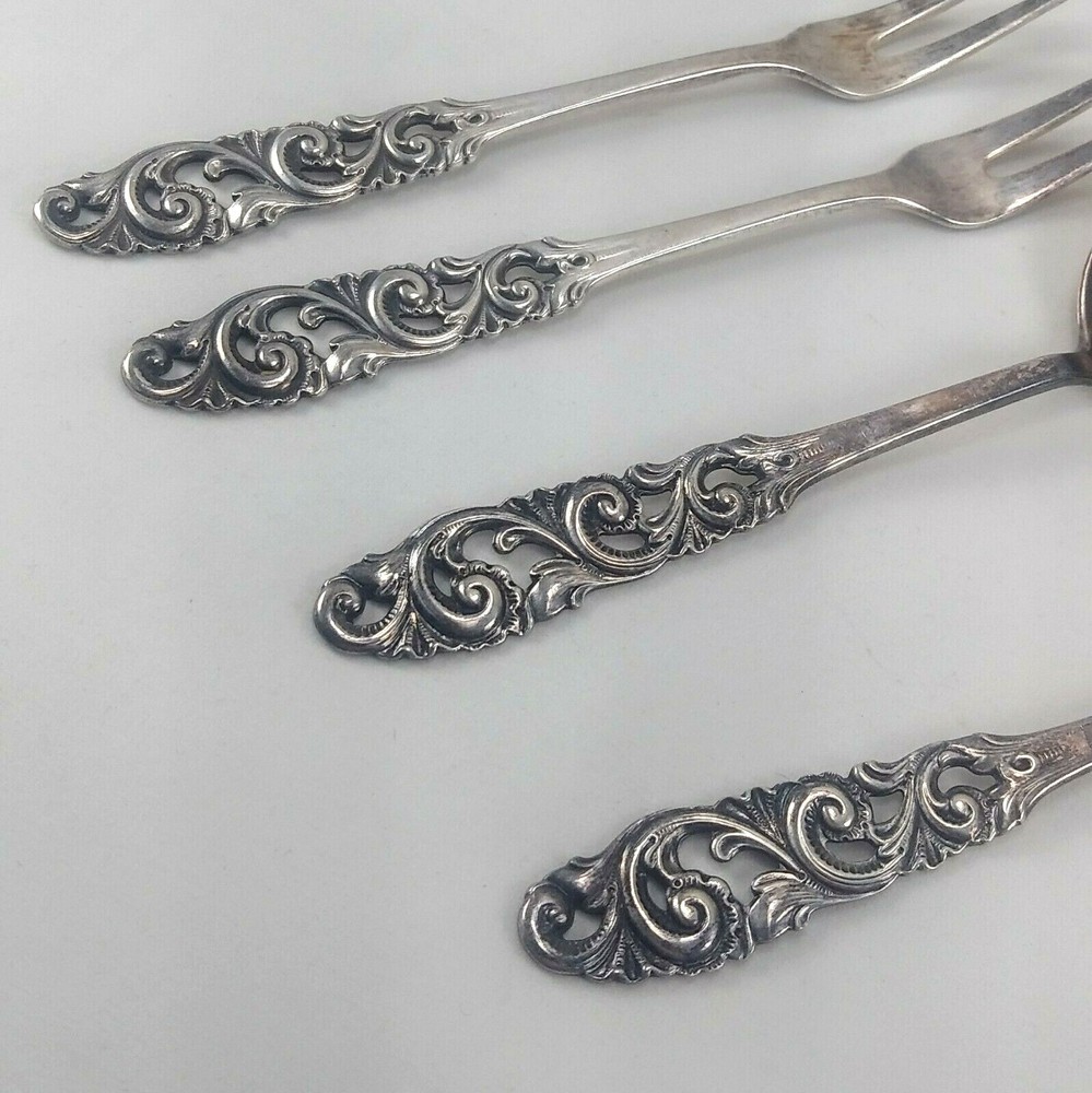 Brodrene Mylius Norway Tele Pattern 830 Silver Cocktail Fork & Soup Spoon Set