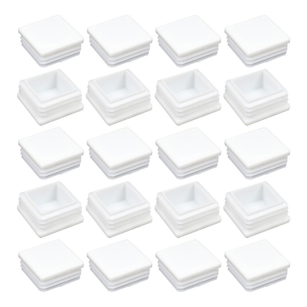 8/20Pcs Square Tube Hole Plug Plastic End Cap for Chair Table Glide Insert