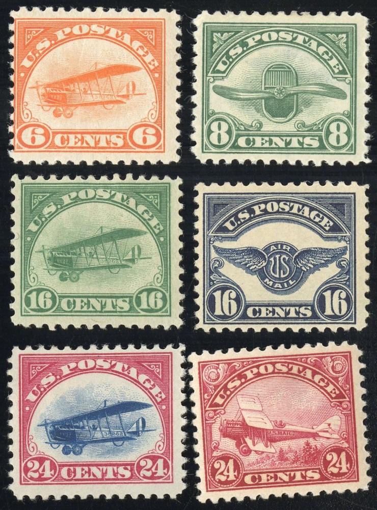 US Stamps # C1-6 Airmail MH VF Fresh Set