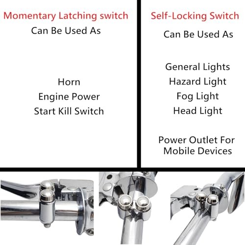 2 Buttons CNC Hand Control Momentary Switch Micro Switch, for 1 1 Inch Chrome