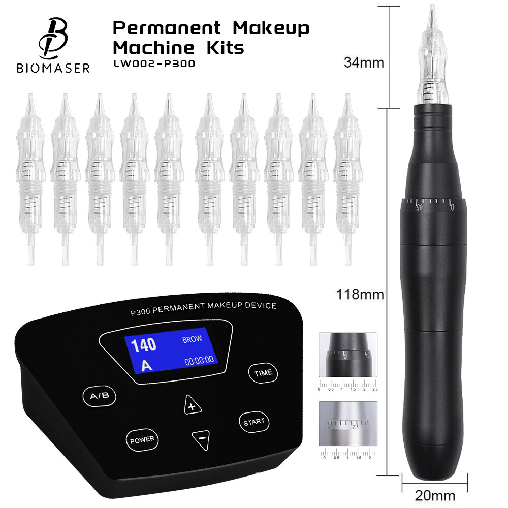 Permanent Makeup Machine Tattoo Machine Pen Kits For Eyebrow With 10Pcs Needles