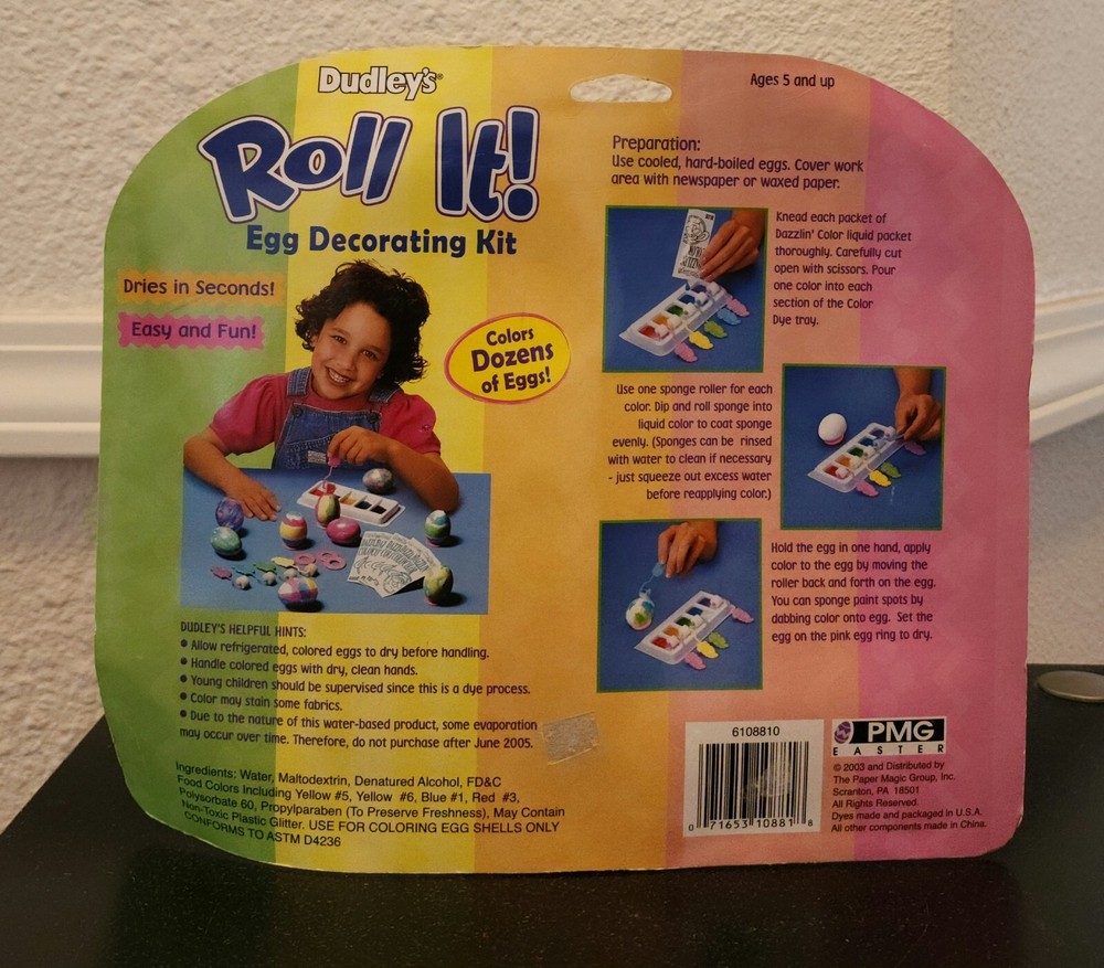 Dudley's Roll It! Easter Egg Decorating Kit NIB