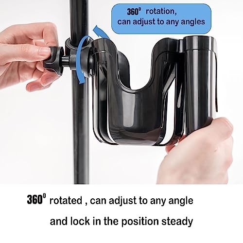 Universal Cup Holder for Strollers, Walkers, Wheelchairs & Bikes - Adjustable Fi