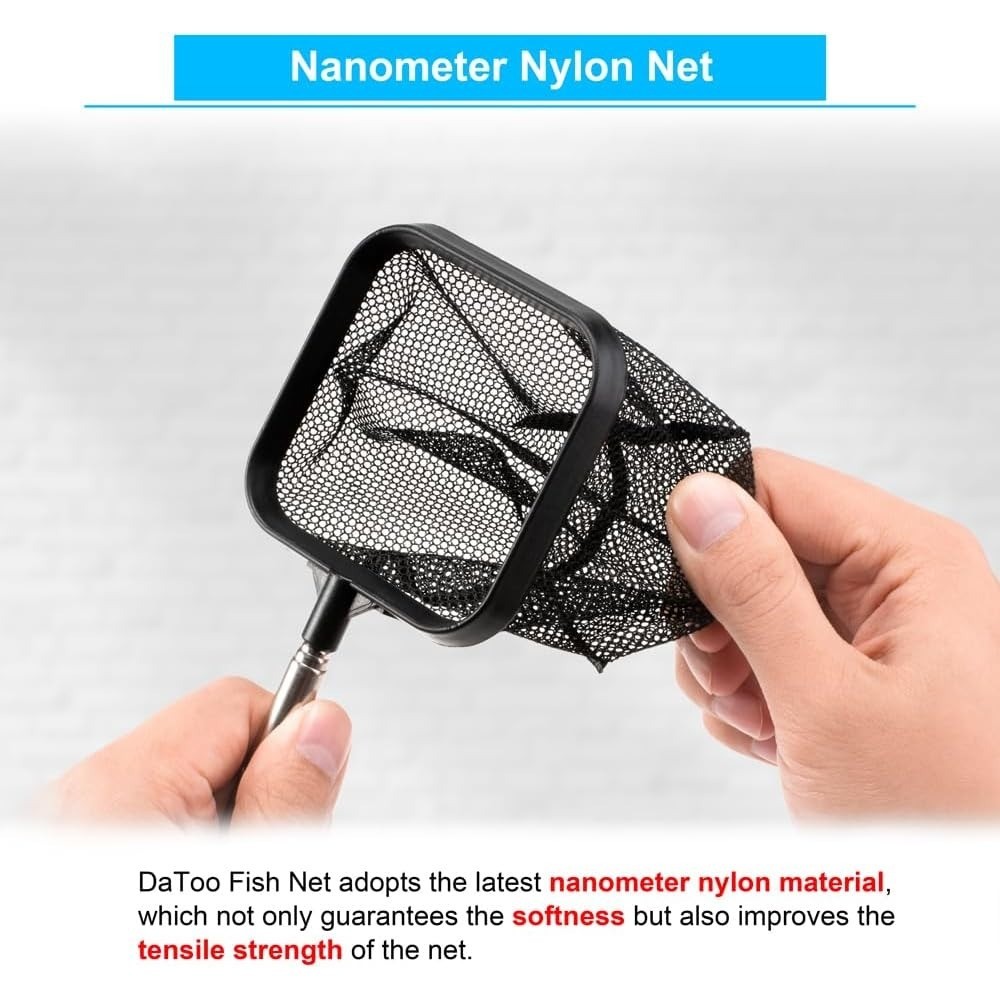 Extendable Handle Aquarium Fish Net Betta Safe Nylon Mesh Tank Tool 6-16 Inch