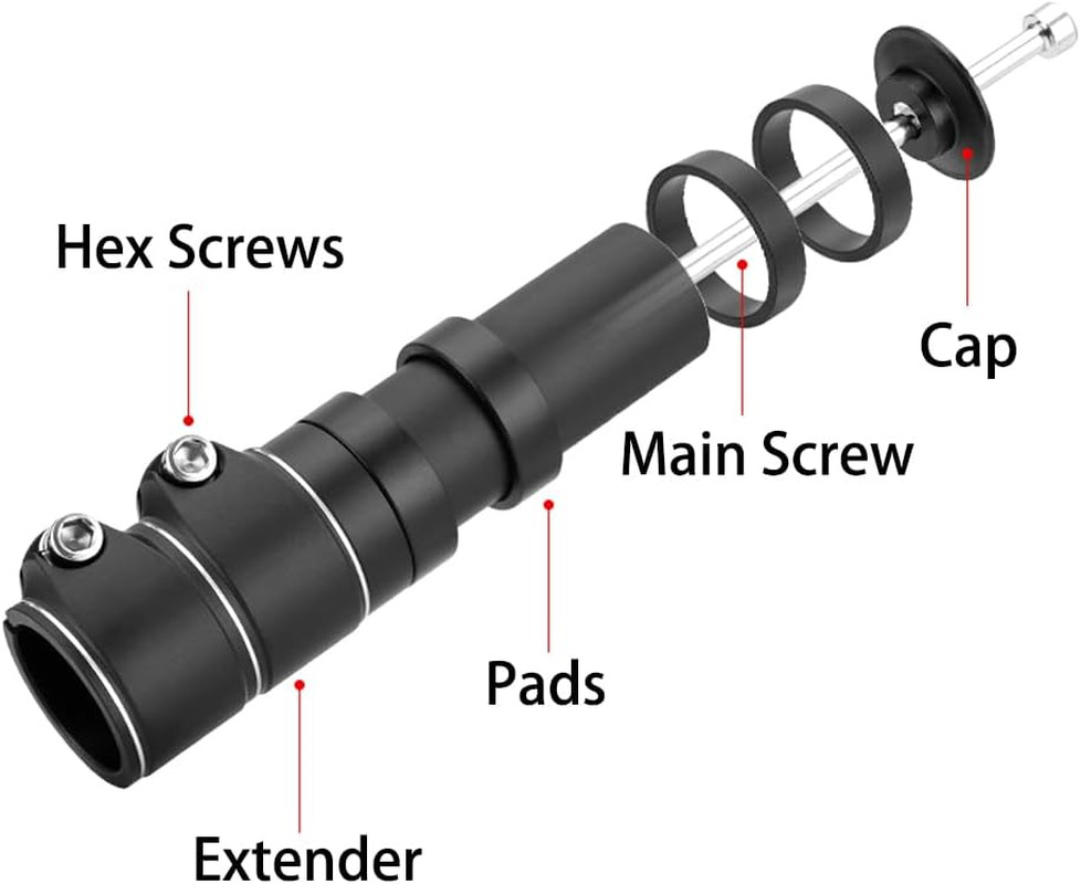 Bike Stem Riser - 3 Pack - Adjustable Height Bike Fork Stem Extender, Handleb...