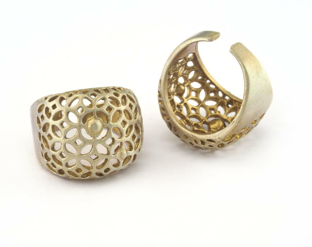 Ring Adjustable Ring Raw brass (19mm 9US inner size - Adjustable ) Dome