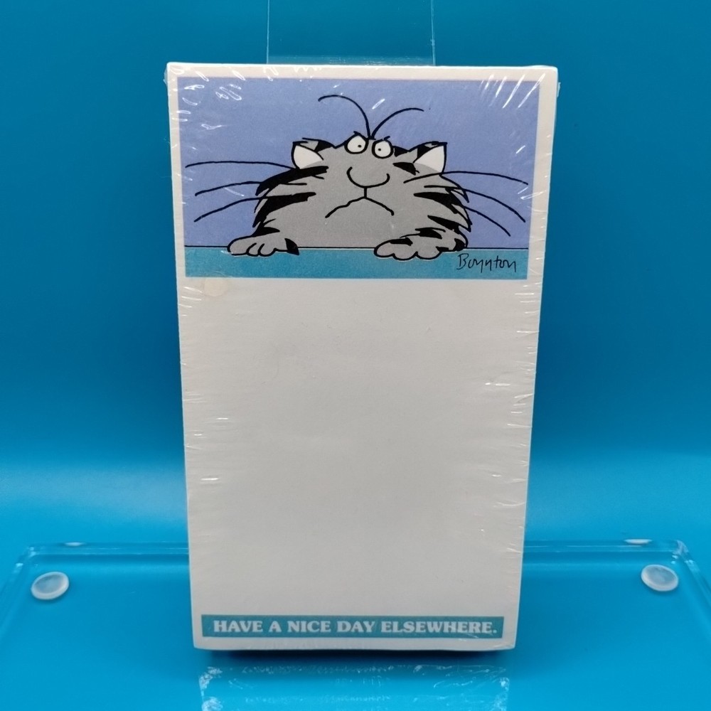 Vtg Sandra Boynton Cat Notepad Have A Nice Day Elsewhere Grumpy Sarcastic Sealed