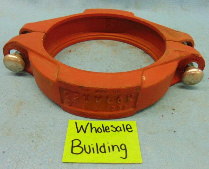GRUVLOK FLEXIBLE PIPE COUPLING, 6" PIPE, FIG. 7000, MAX 500 PSI WP, NO SEAL