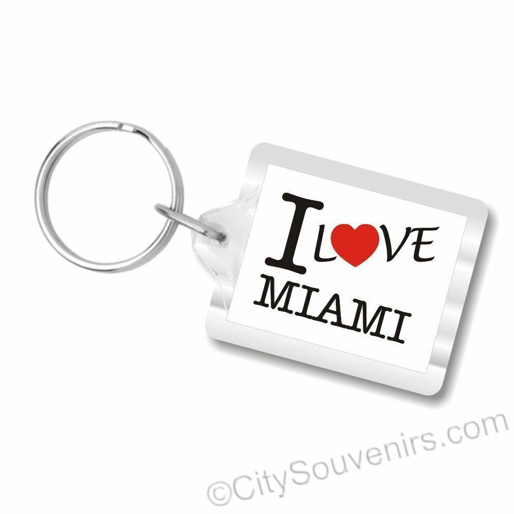 I Love Miami Plastic Key Chain