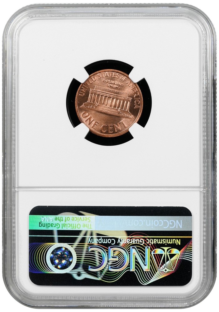 1991 D Lincoln cent graded by NGC MS 66 RD