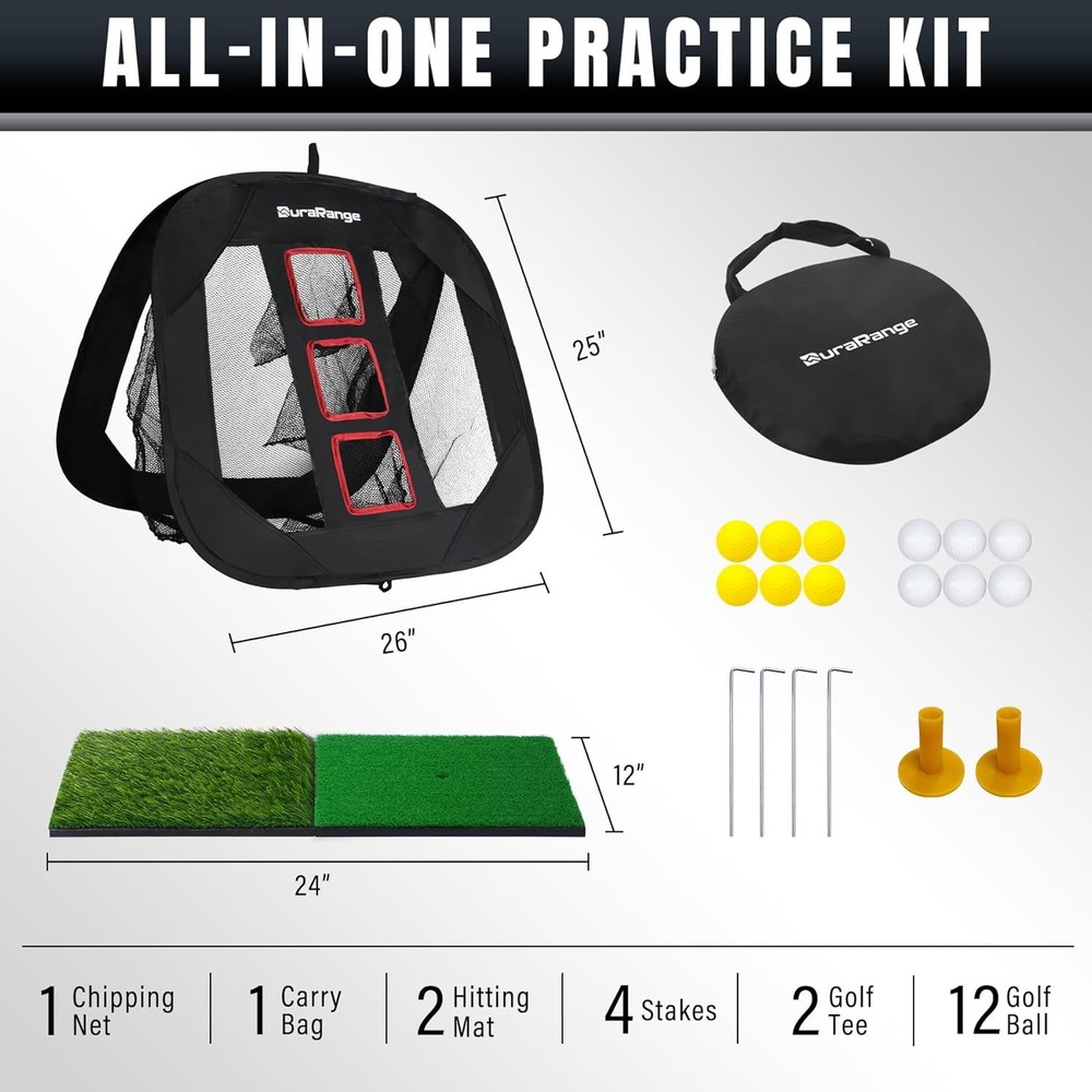 Pop-Up Golf Chipping Net Ultimate Target Training Chip Aids Precision & Distance