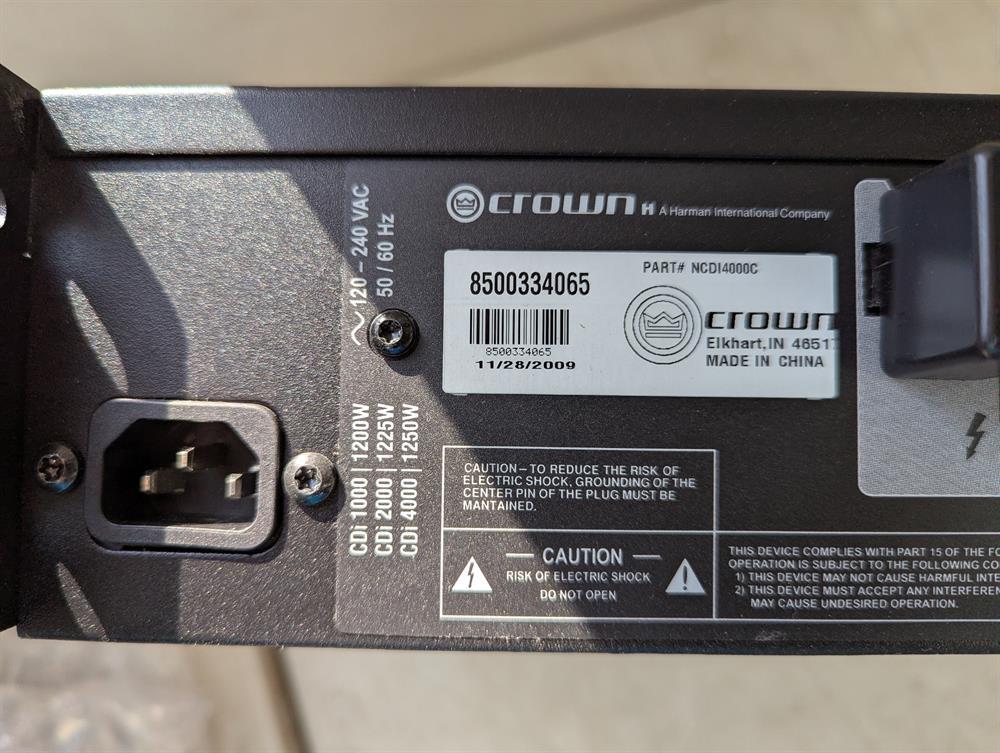 Crown CDi4000 2-Channel 1,200W Stereo Amplifier