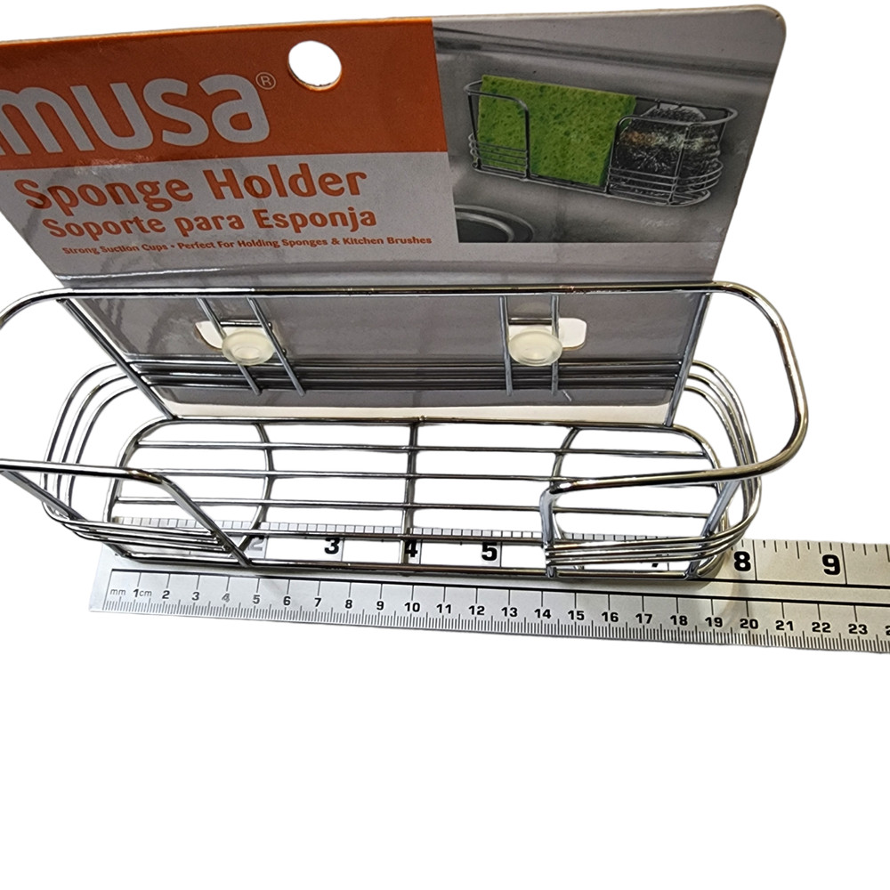 Sponge Holder Chrome Finish Suction Cups