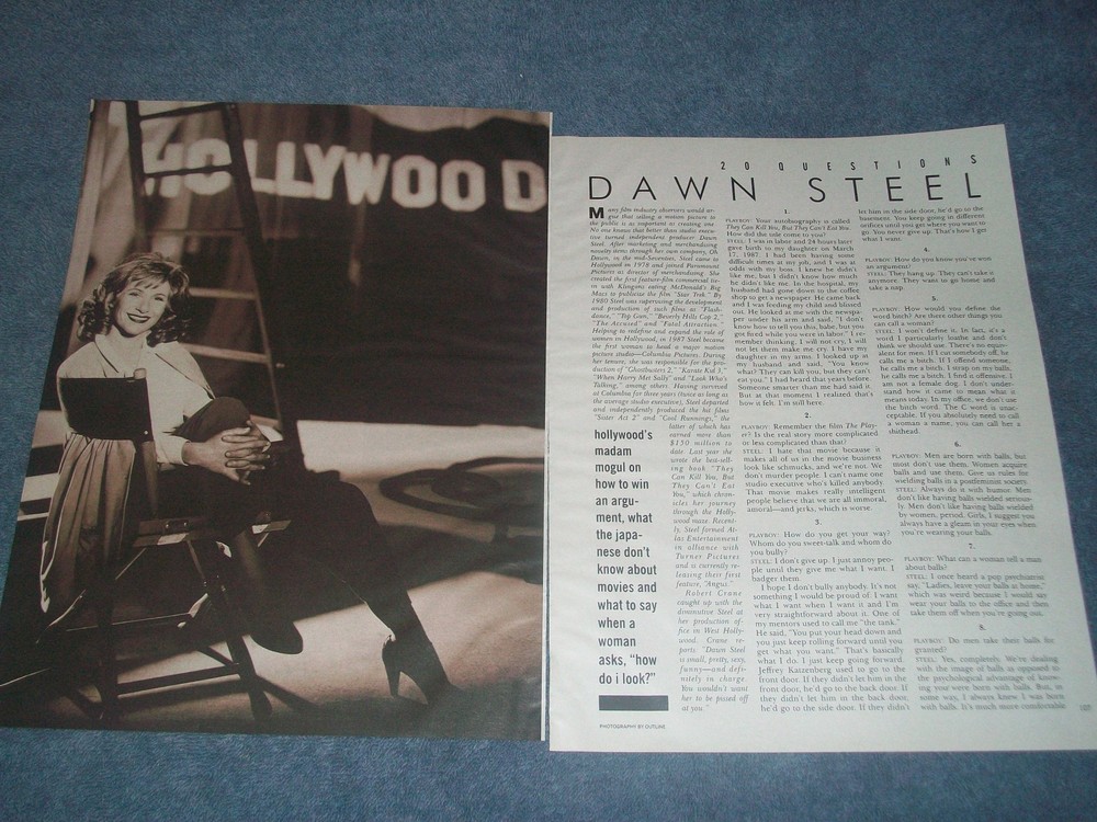 1995 Interview Article with Film Studio Executive Dawn Steel