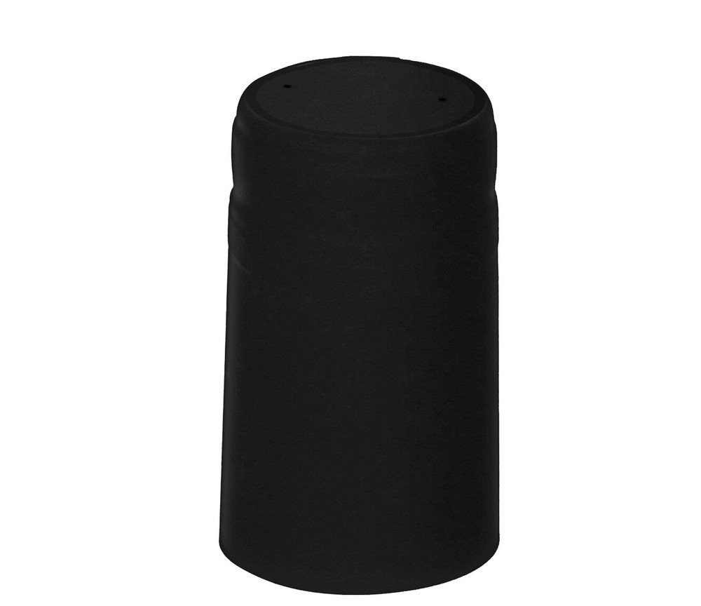 Black Matte PVC Shrink Caps 100 Per Pack