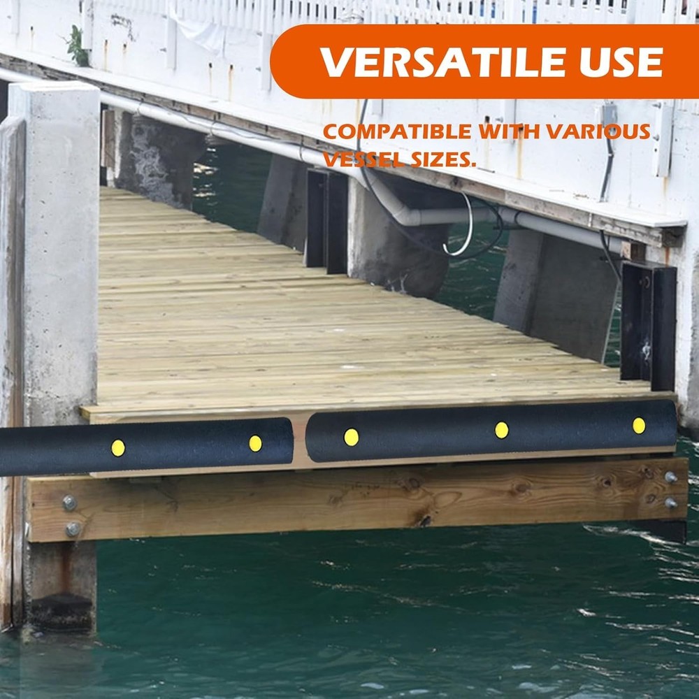 2Pack D Shape Dock Bumper Rubber Corner Guard Strip Heavy Duty Impact Protector