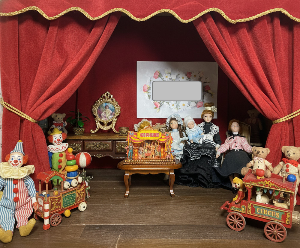 Puppet Circus. 1:12 Scale. Puppet Theater. Handmade