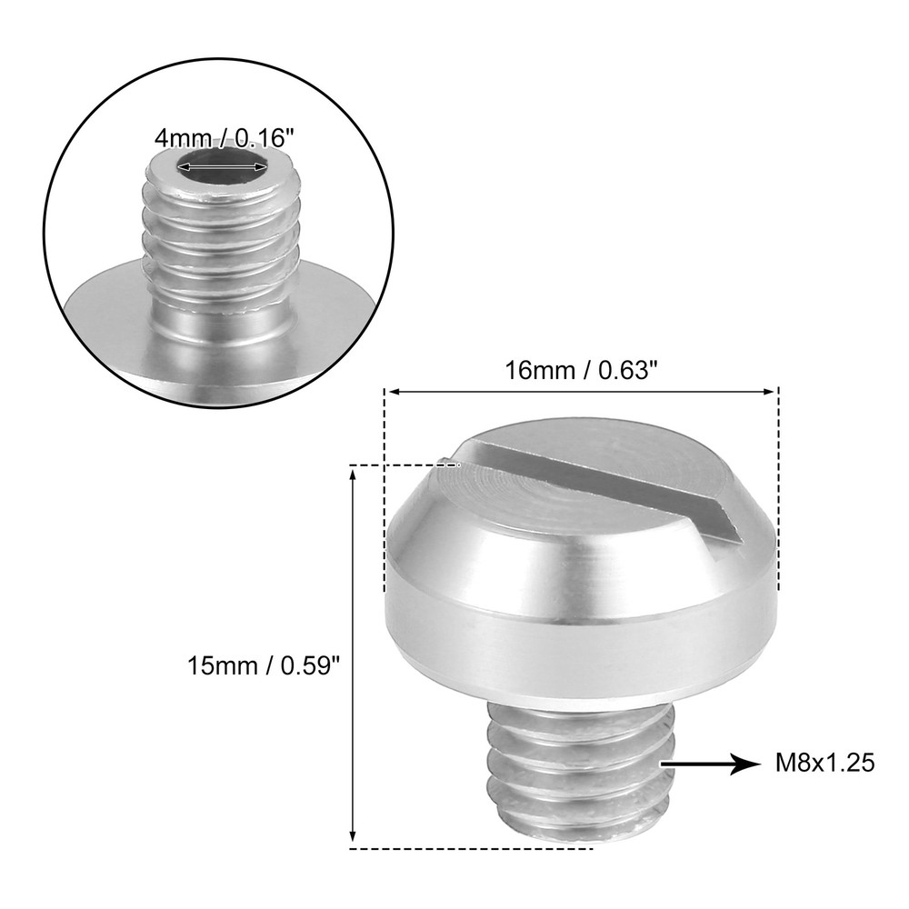 Universal screw cap for motorcycle mirror hole M8, silver tone