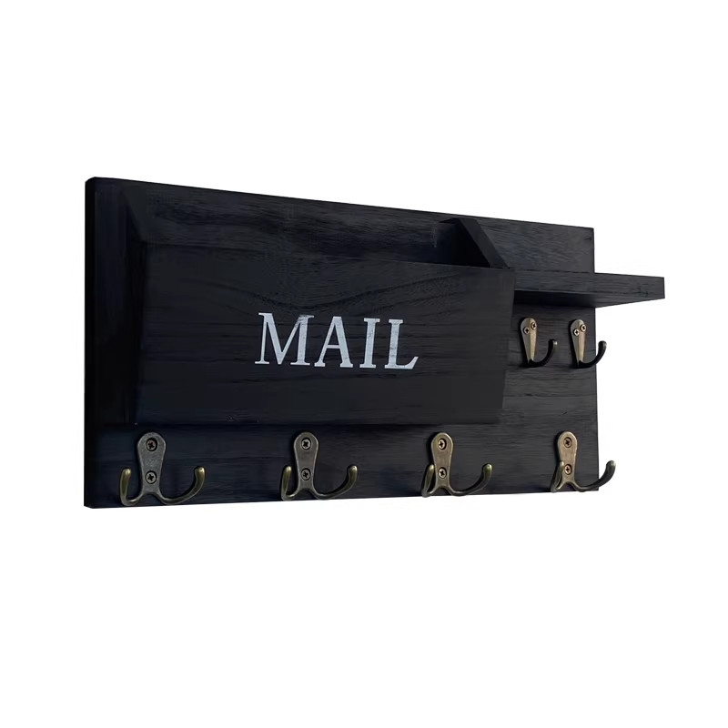 Mail Organizer for Wall Mount ,Key Holder with Shelf Includes Holder and Hooks