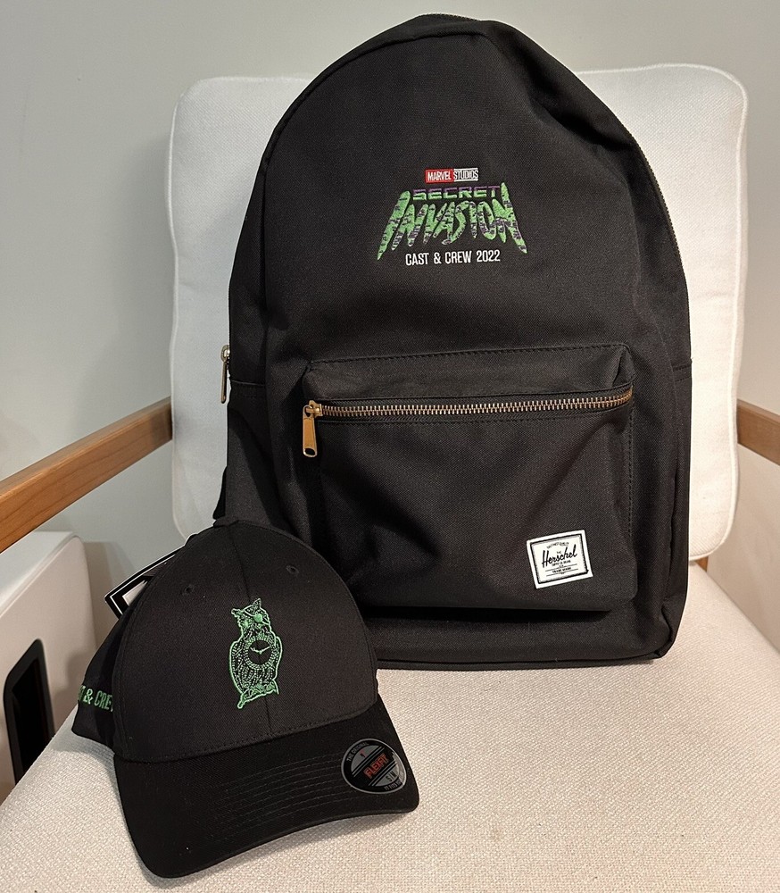Secret Invasion Marvel Studios Cast & Crew Herschel Backpack And Hat RARE