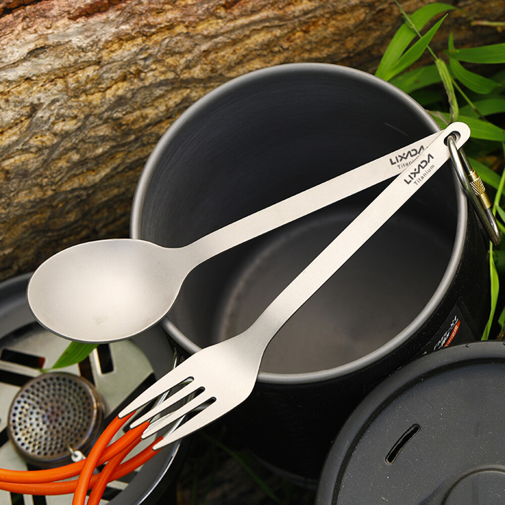 Fork Spoon Set Ultralight Outdoor Camping Cutlery Tableware Kit K7B9