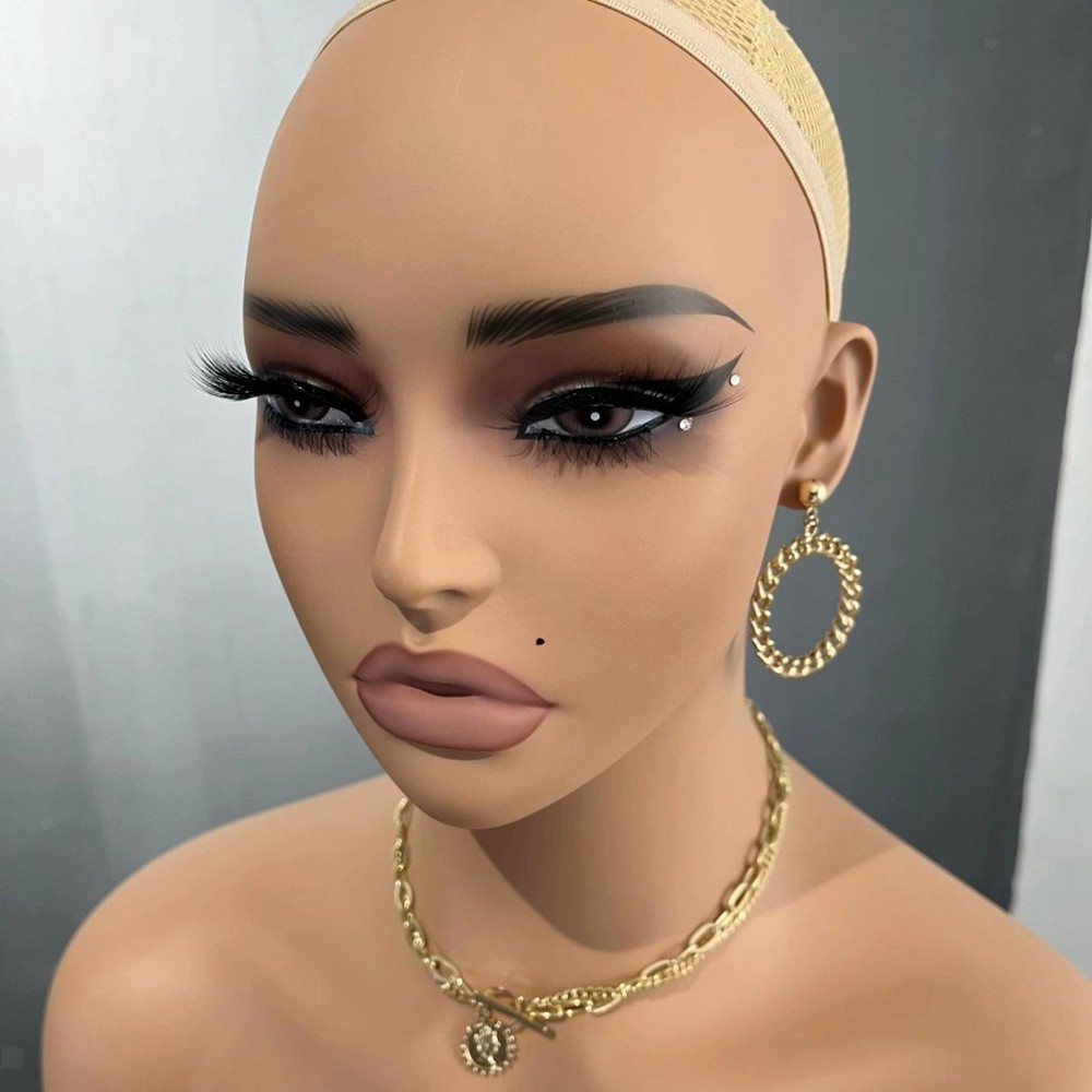 Mannequin Head Wig Display Stand Lifelike Portable