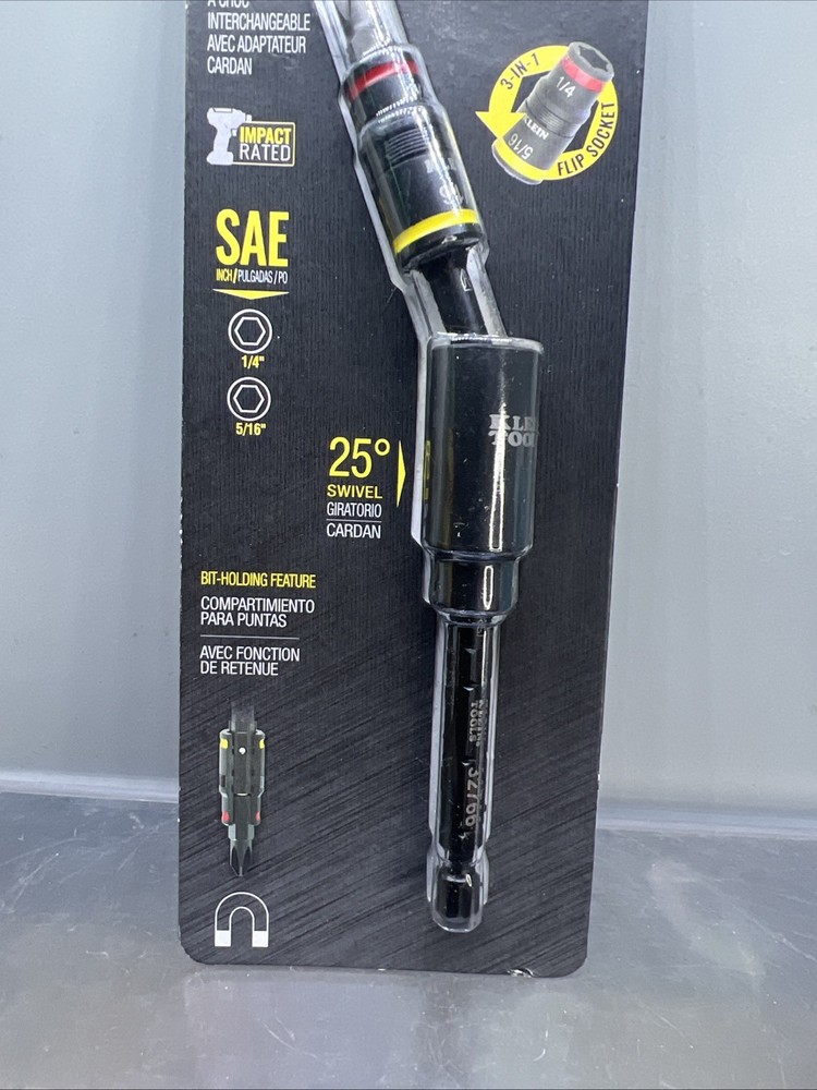 Klein Tools 32982 Impact Flip Socket With Swivel Adapter, 3 Pc.