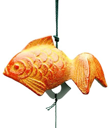 Iron Japanese Wind Chime, Goldfish, Orange