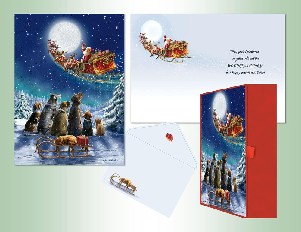 Lux Press Group Glitter Embellished Keepsake Boxed Christmas Cards