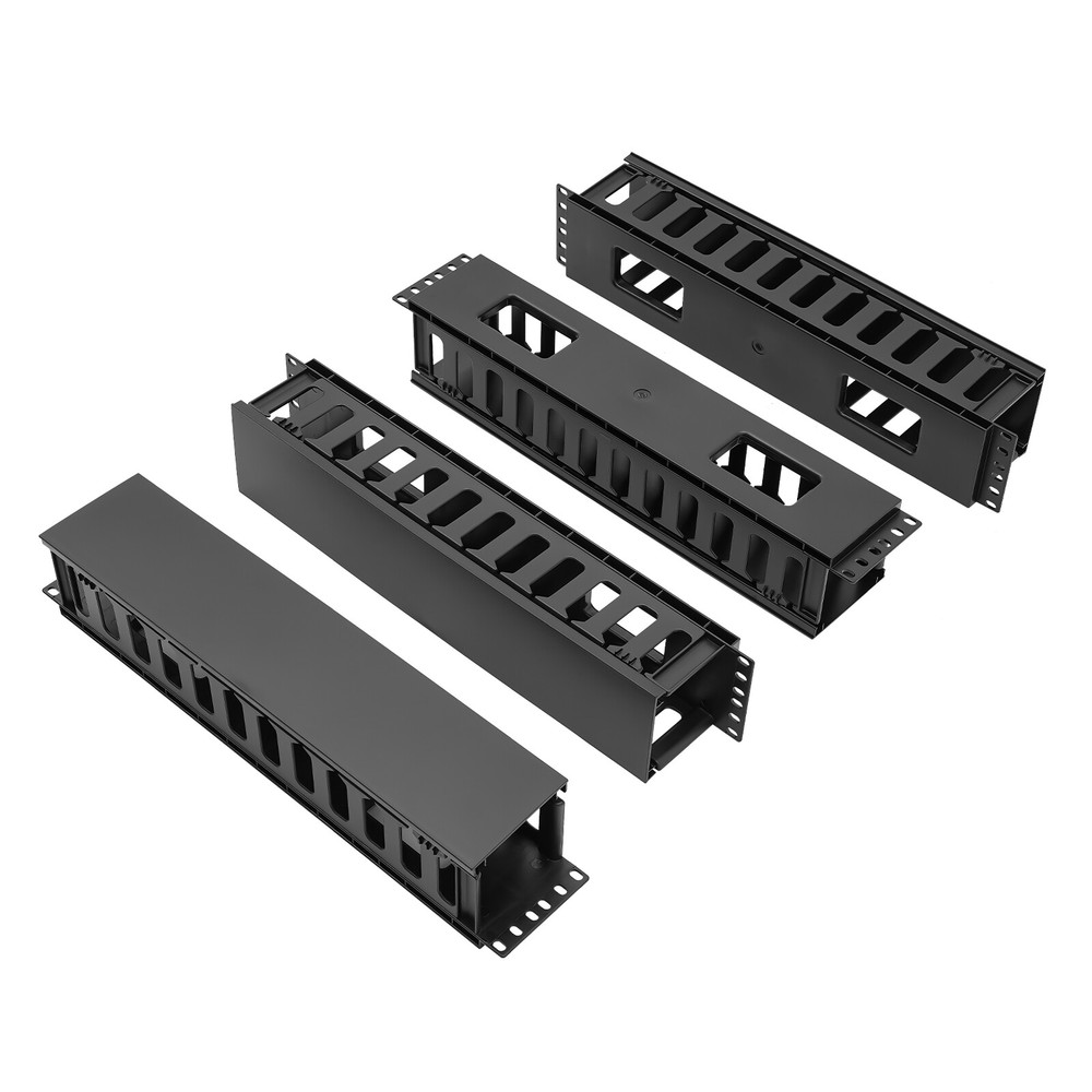 4 Pack Horizontal Rack Mount Cable Management, Cable Organizer, Cable Raceways