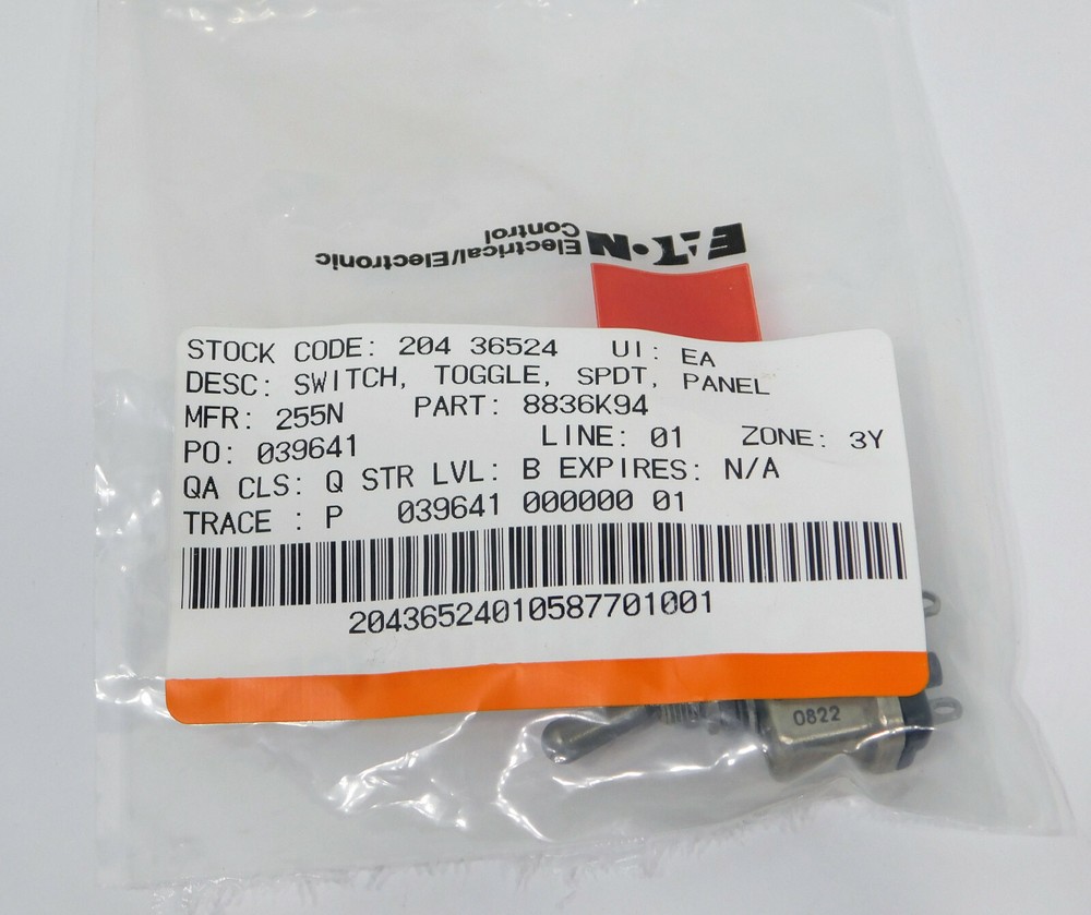 Eaton Culter Hammer Control Toggle 8836K94 Switch SPDT Panel