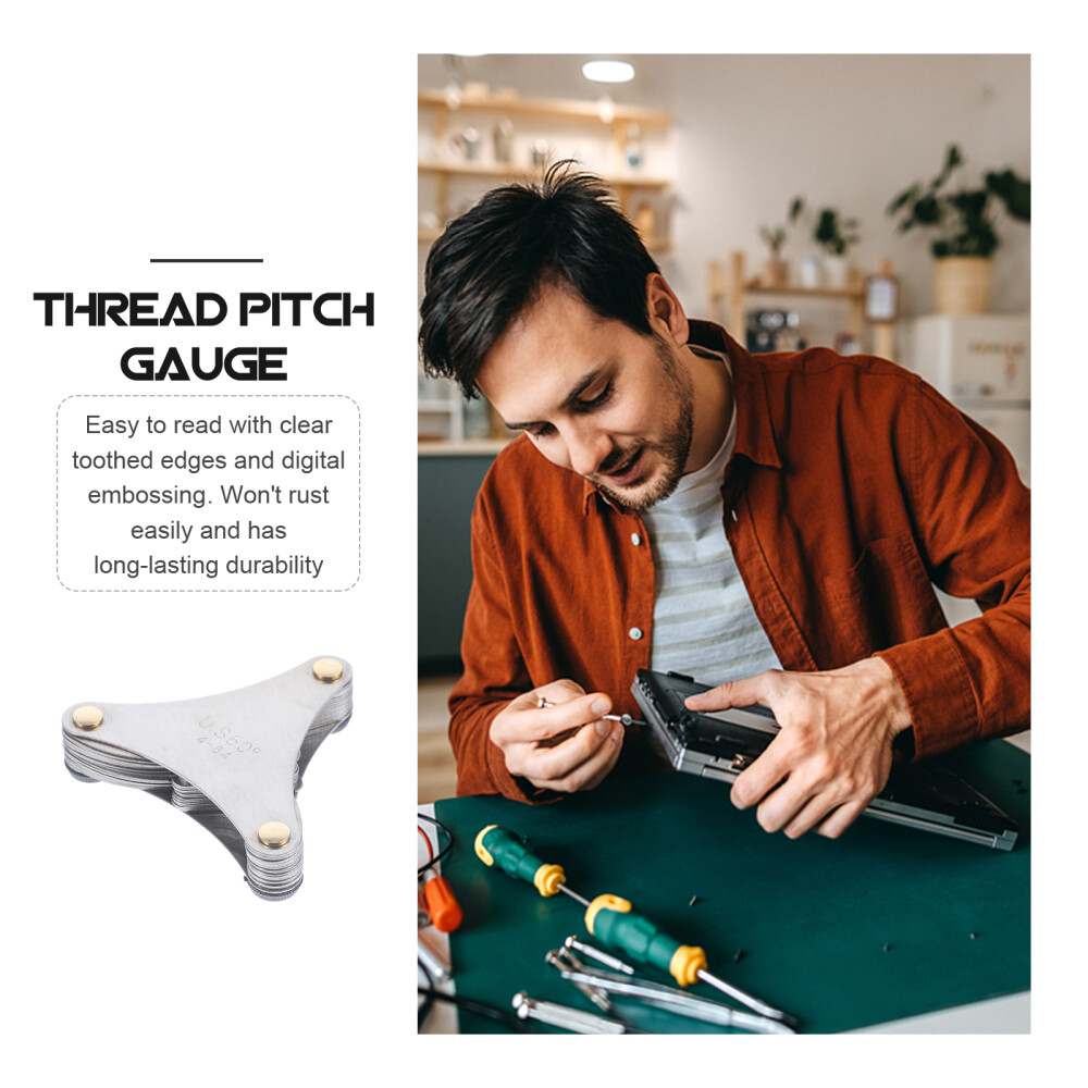 Multi Purpose Thread Pitch Gauge Stainless Steel Caliper Measuring Tool