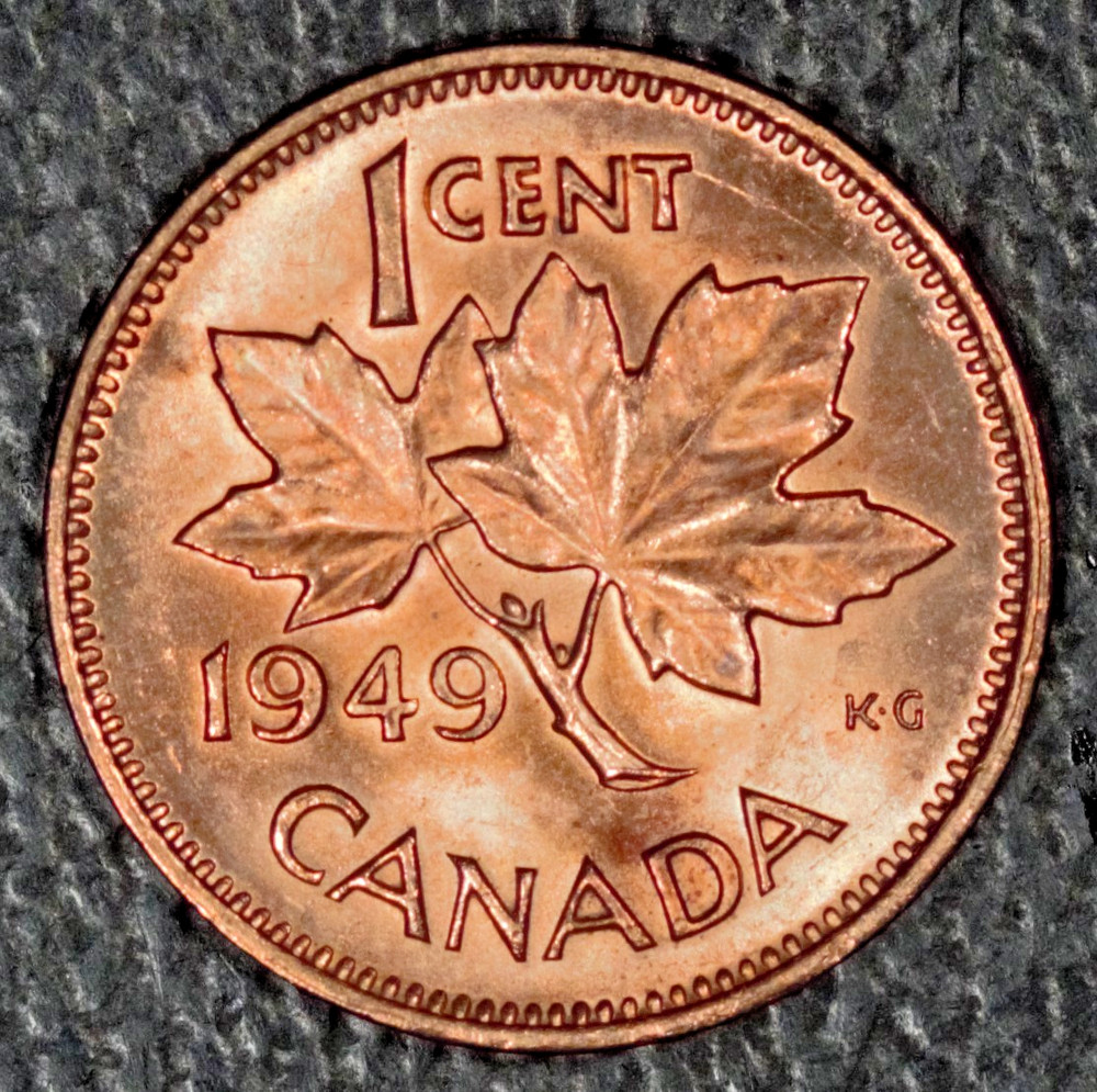 1949 Canada One Cent, Choice BU