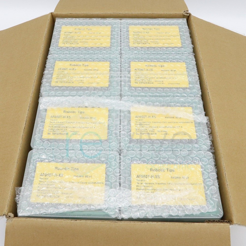 Case of 50 µl Robotic Tips Sterilized Filter Tecan / Perkin 2,304 tips per box