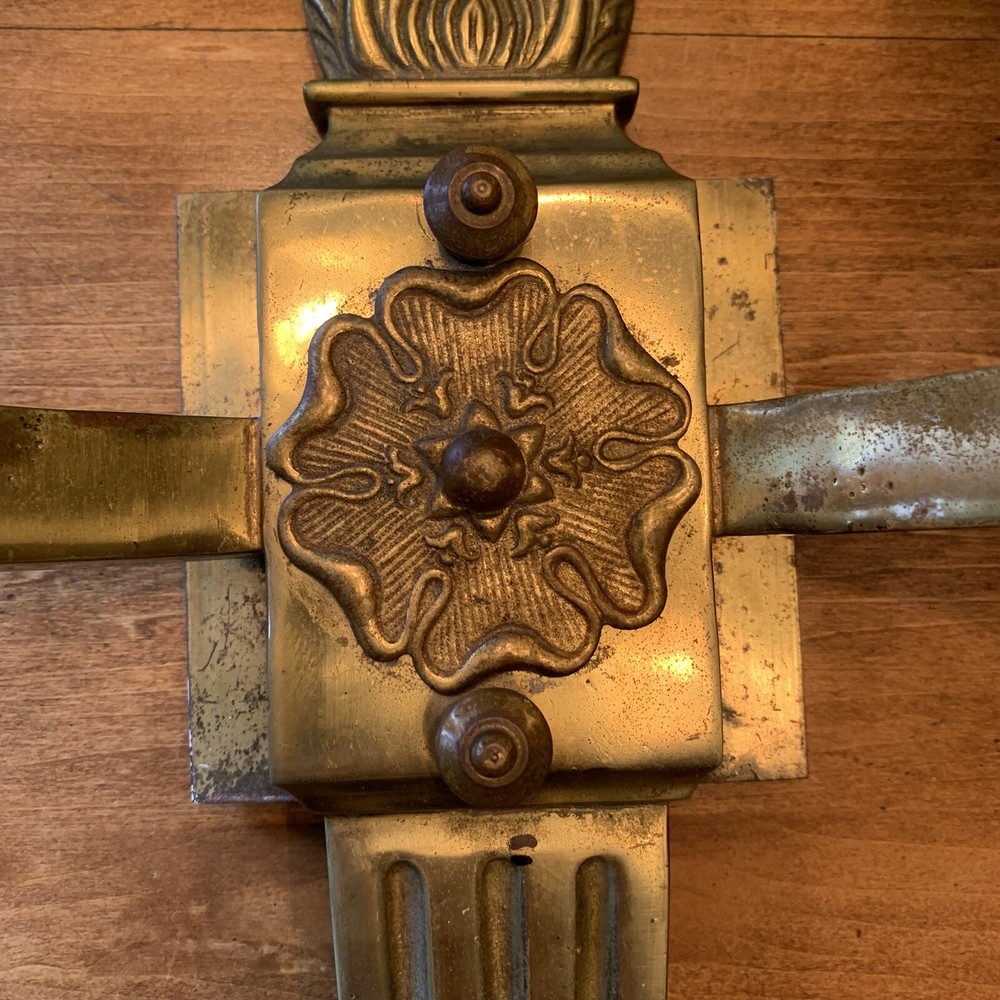 Antique Double Lamp Wall Sconce Dark Olive / Brass