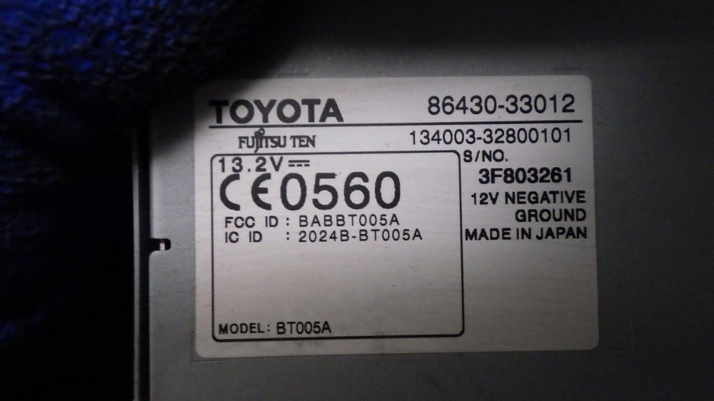 08 LEXUS ES350 Info Screen 86430-33012