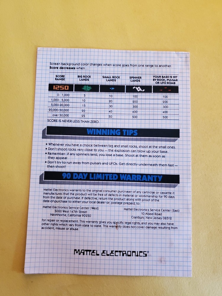 Atari Manual Astroblast