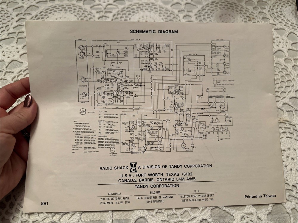 Vintage Realistic TR-883 8-Track User Manual booklet
