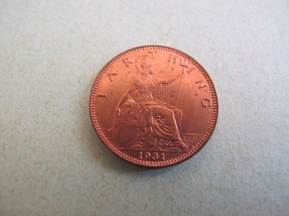 KGV 1931 GB Farthing almost uncirculated