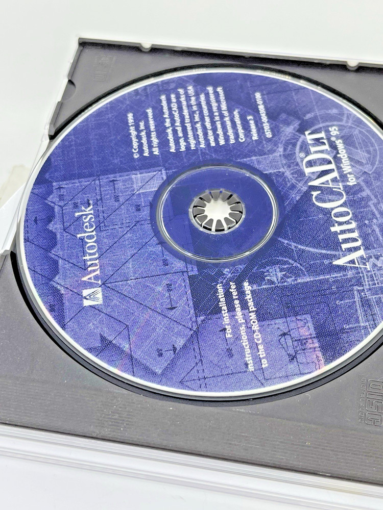 VTG AutoCadlt For Windows 95 Cd And Floppy Disk Bundle
