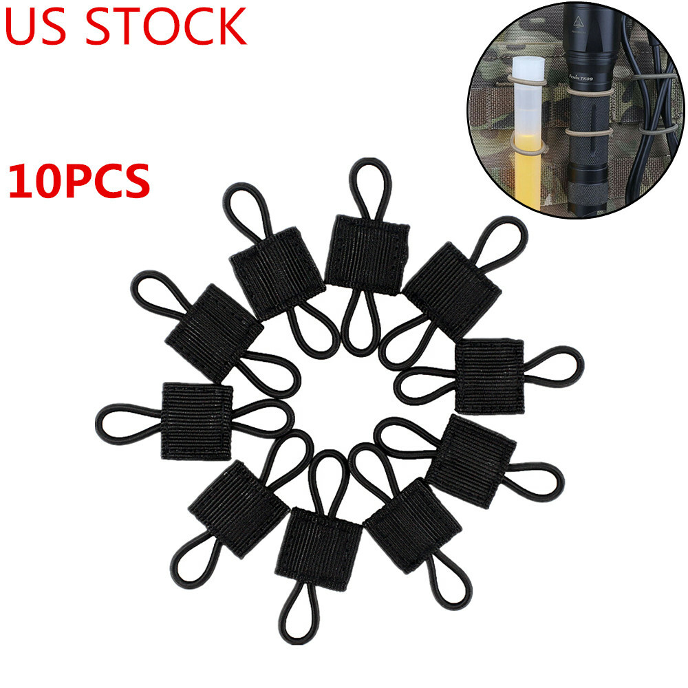 10pcs Retainer Elastic Retainers Molle Webbing Kit for PTT Antenna Stick Pipe US