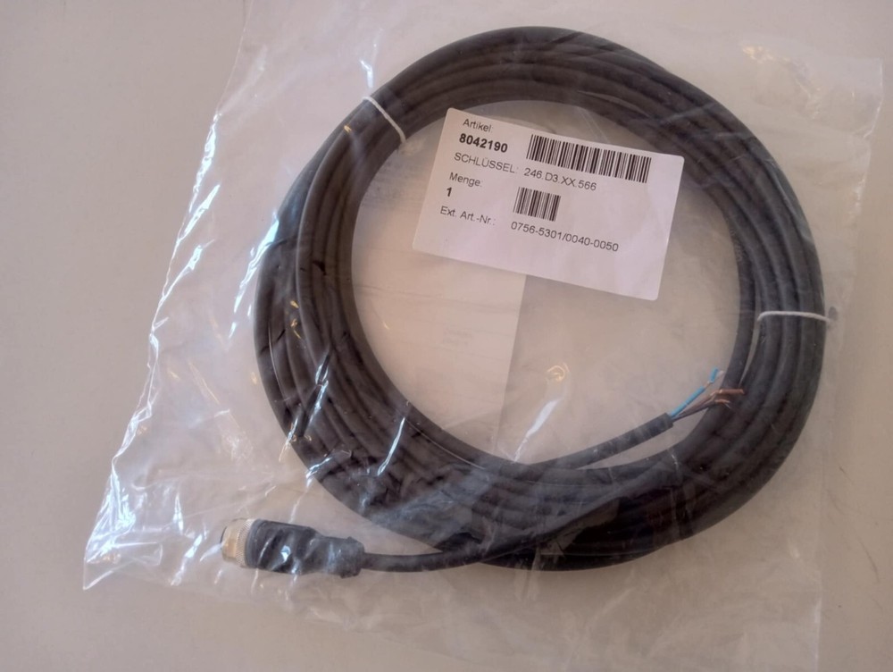 WAGO 756-5301/0040-0050,Sensor/Actuator cable; M12A socket; straight; 4-pole;