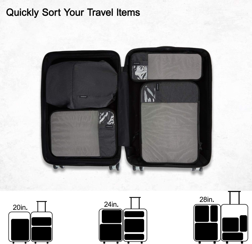 2 Set Compression Packing Cubes - Lightweight Travel Essentials for All Types