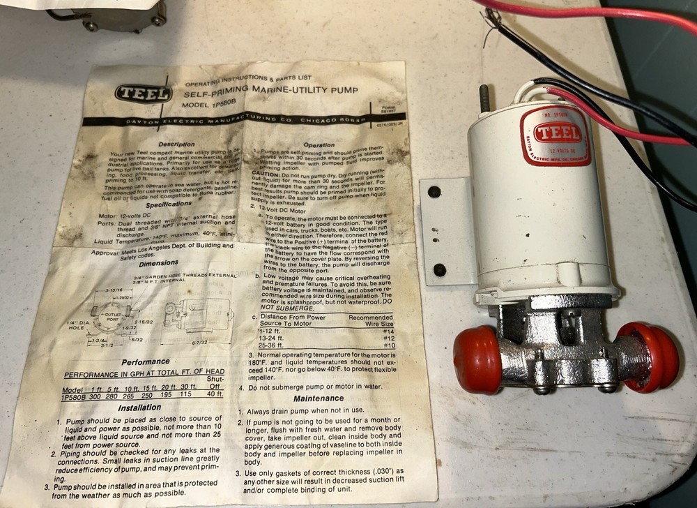 Teel Self Priming Marine Utility Pump 1P580 B 12V