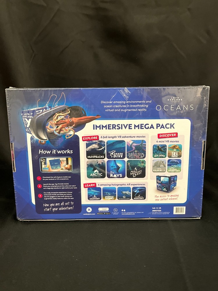 Let's Explore Oceans Immersive Mega Pack Bluetooth Smartphone VR Headset