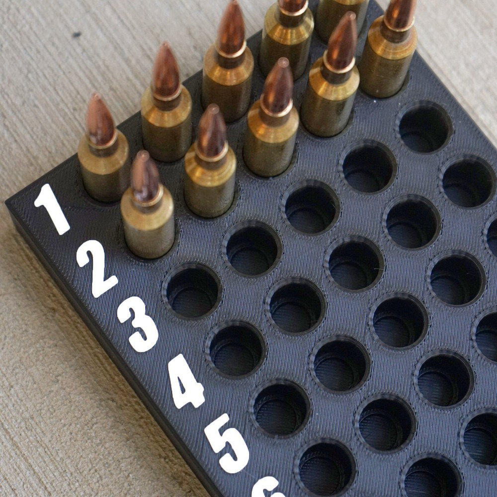 Numbered Reloading Block Tray for Ammo Load Development 30 Cal .223 Remington
