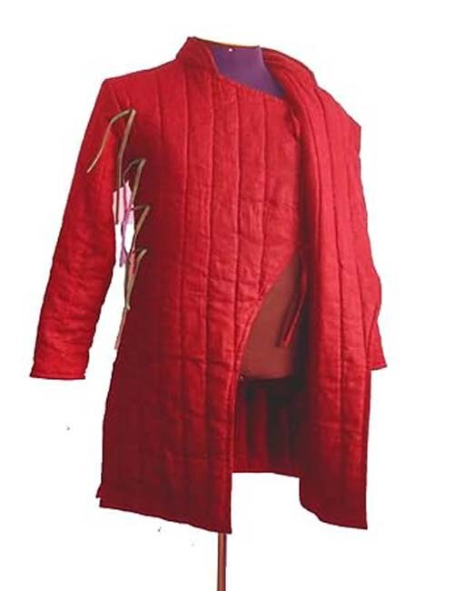 Medieval Gambeson Thick Padded Coat Aketon Full Sleeves