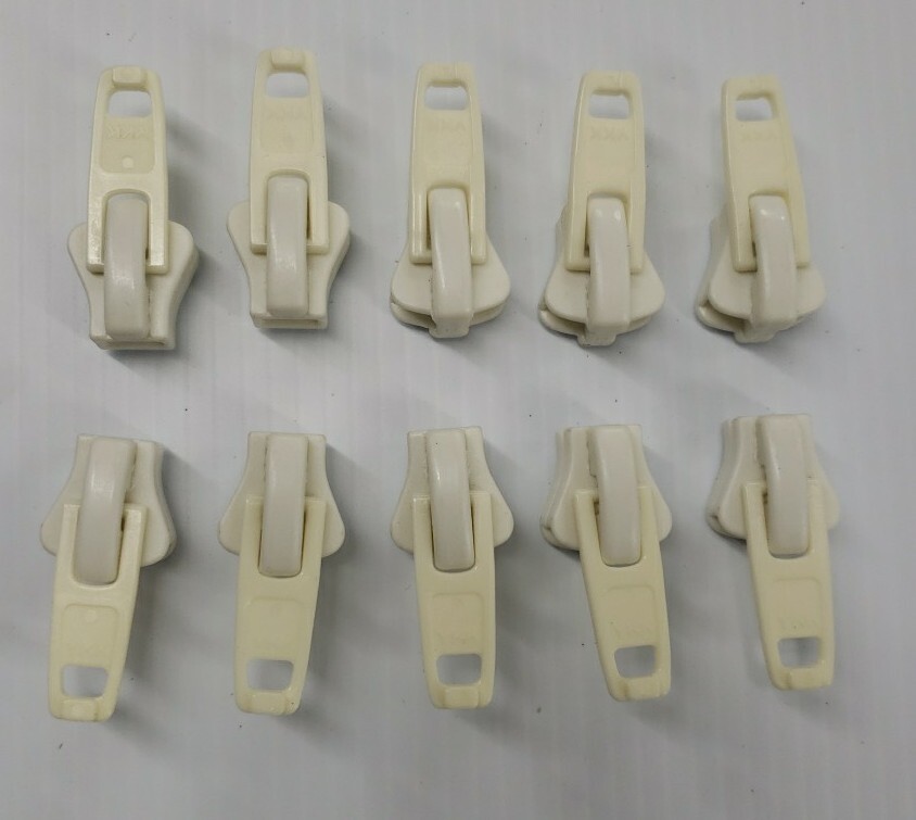 YKK # 10V White Single Pull Nylon Slider Zipper 20 Pack DOT Fastners Manart