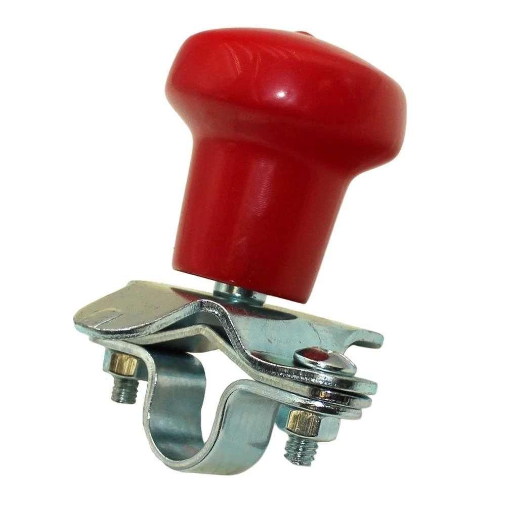 WS12 Red Universal Tractor Steering Wheel Spinner Knob Deep Spoke